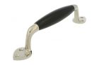 Poignée de porte 185mm laiton nickelé bois d'ébène (1935)
