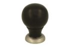 Bouton de meuble bois d'ébène nickel satiné 25mm H39mm