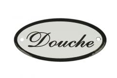 Plaque de porte ovale émaillée "Douche" 100x50mm