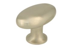 Bouton de meuble ovale nickel satiné 58x34xH40mm