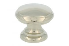 Bouton de meuble laiton nickelé grand Ø 30mm H26mm