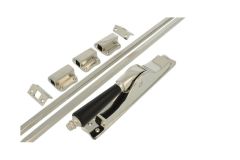 Crémone à levier en applique laiton nickelé (1895)