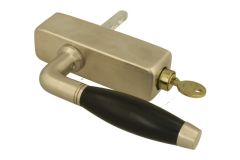 Poignée de fenêtre à clé (1931) nickel satiné bois d'ébène
