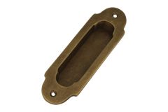 Poignée cuvette porte coulissante laiton patiné (1900)